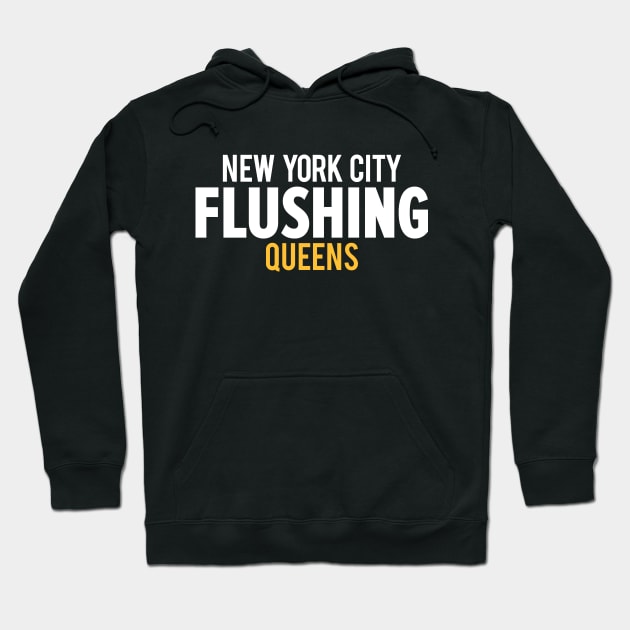 Flushing Queens Logo - A Minimalist Ode to Borough's Vibrant Heart Hoodie by Boogosh